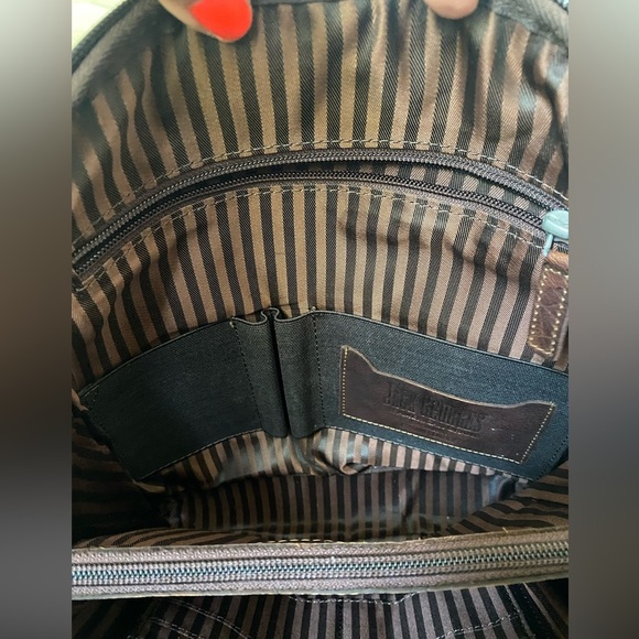 Jack Georges Brown Leather Convertible Backpack Crossbody Bag - Picture 11 of 12